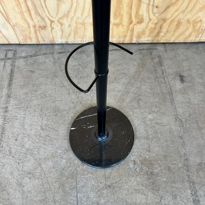 Black Metal Coat Rack with Ball Knobs and Marble Base