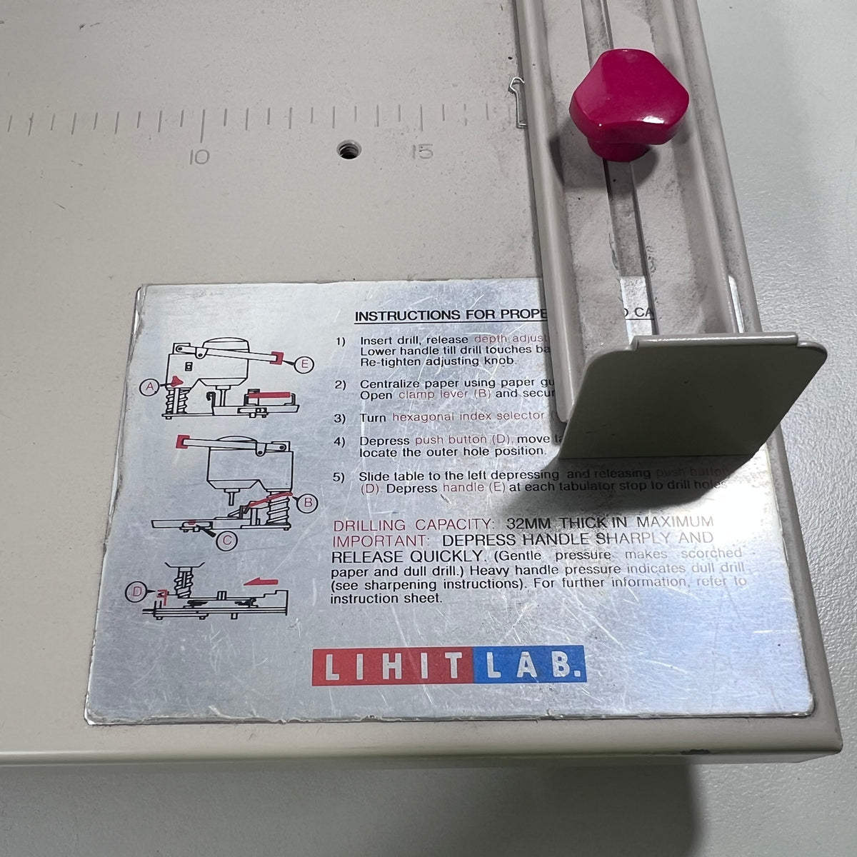 Lihit Lab Auto Punch Model P-2003  Heavy-Duty Electric Paper Drill / Auto Punch