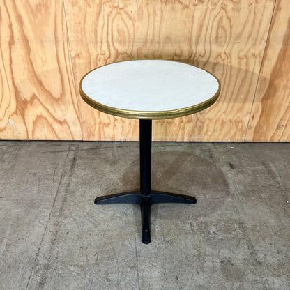 Round Cafe Table with Brass Trim