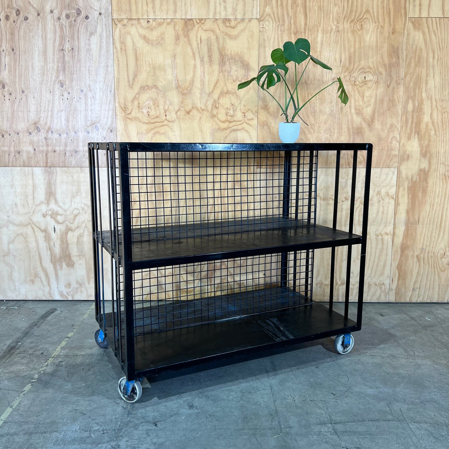 Black Metal Double Sided Trolley