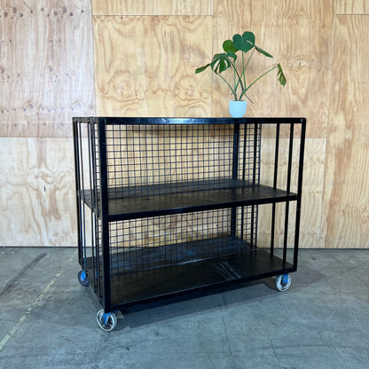 Black Metal Double Sided Trolley