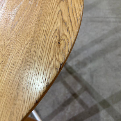 Round Timber Table with White Cross Base (Pine Finish)