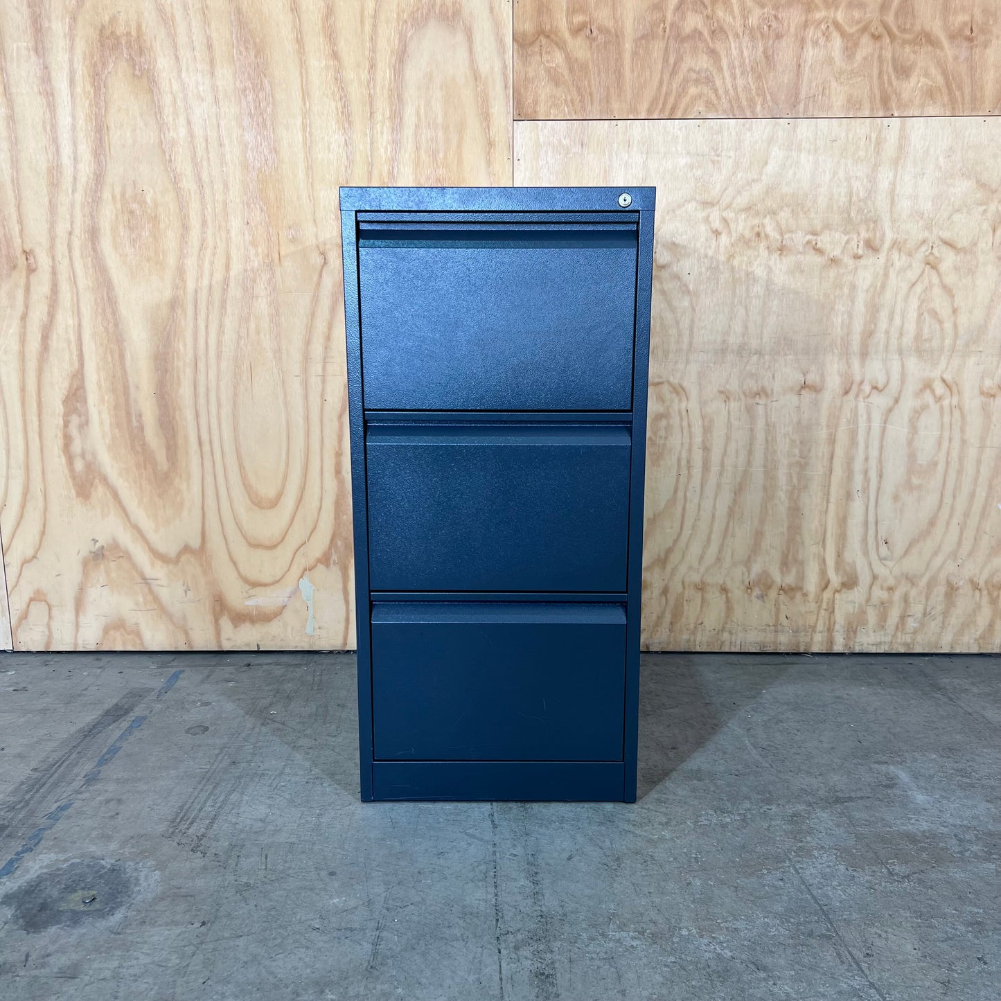 Dark Grey Metal 3 Drawer Filing Cabinet