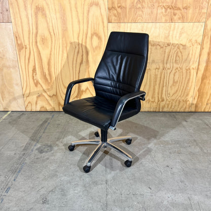 Black Leather executive chair with arms