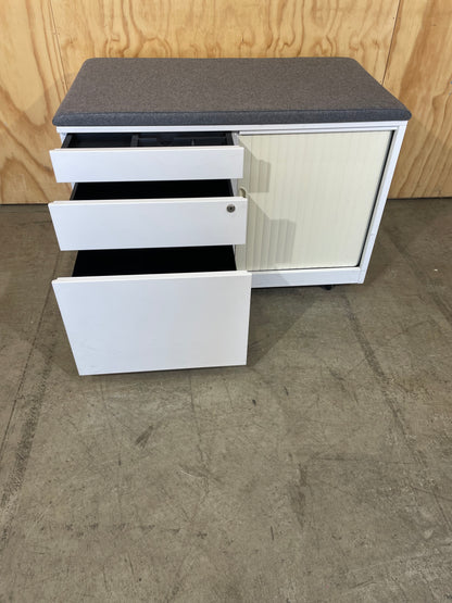 Schiavello Cache Tambour Caddy with Grey Cushioned Top