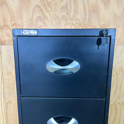 Excalibre Black 4-Drawer Vertical Filing Cabinet with keys