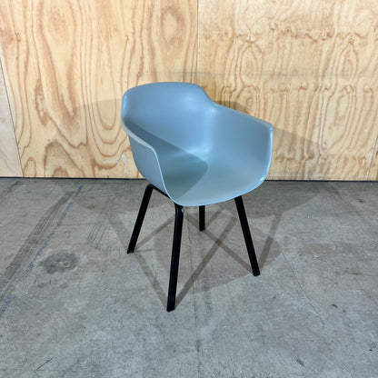 Grey Plastic Tub Chair with Black Legs