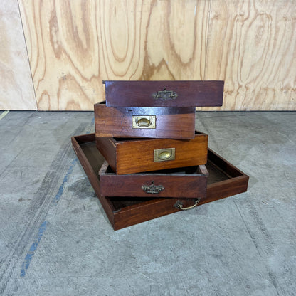 Collection of Vintage Campaign & Cabinet Drawers