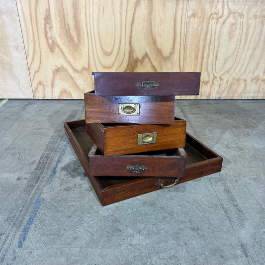 Collection of Vintage Campaign & Cabinet Drawers