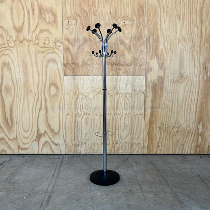 Alba Chromy Coat Rack in Chrome with Black Knobs