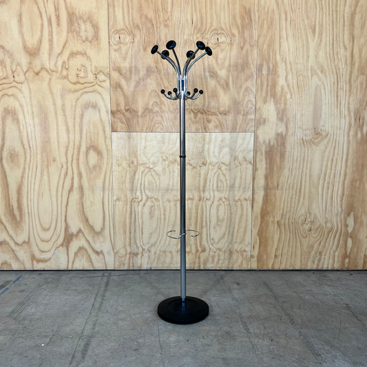 Alba Chromy Coat Rack in Chrome with Black Knobs