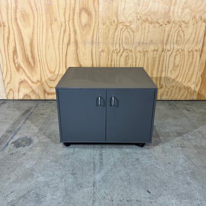 Charcoal 2-Door Storage Cabinet on Wheels