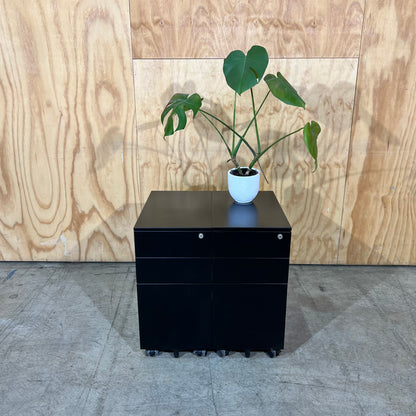 Slim Black Metal 3 Draw Pedestal