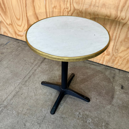 Round Cafe Table with Brass Trim