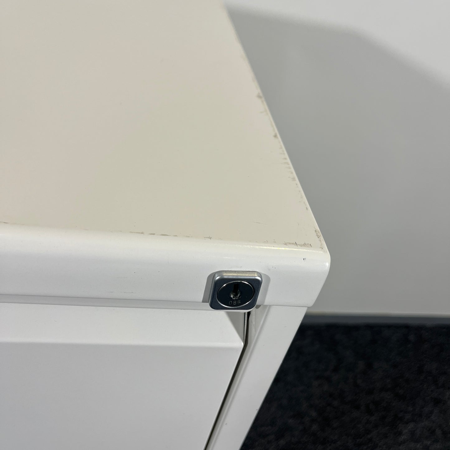 Wide Filing Cabinet 3 Drawers in White
