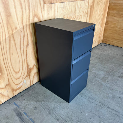 Dark Grey Metal 3 Drawer Filing Cabinet