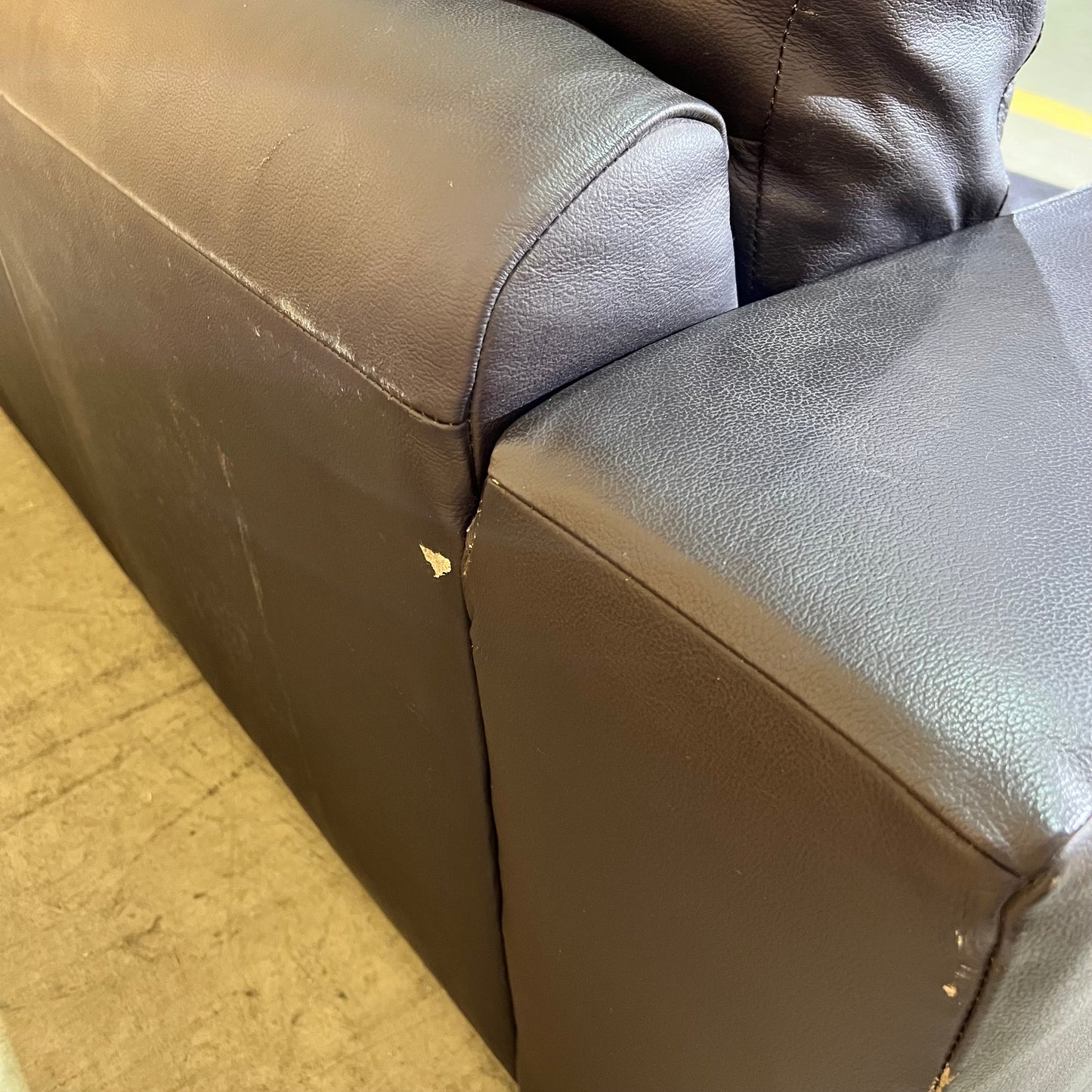 Leather 2 Seater Sofa in Black and Dark Brown
