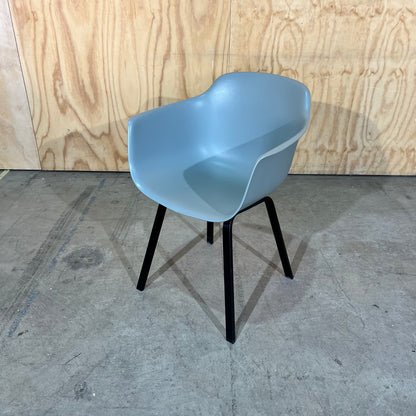 Grey Plastic Tub Chair with Black Legs