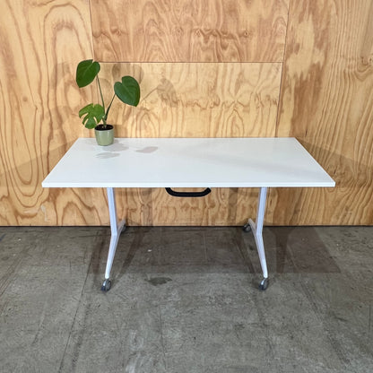 White flip top desk