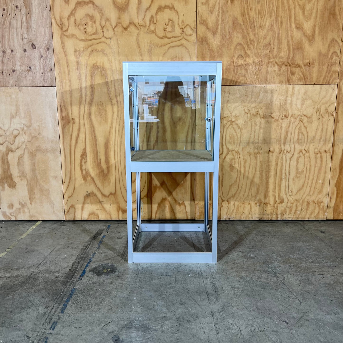 Aluminium and Glass Display Cabinet (Without Key)