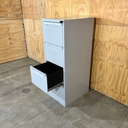 Grey Metal Four Drawer Filing Cabinet
