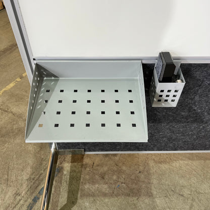 Freestanding Whiteboard and Felt Pin Board on Wheels