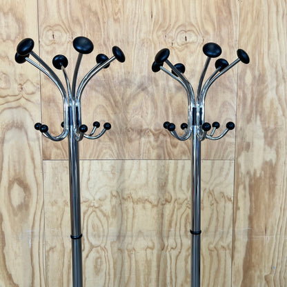 Alba Chromy Coat Rack in Chrome with Black Knobs