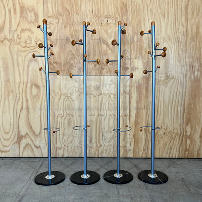 Grey Metal Coat Rack with Timber Knobs