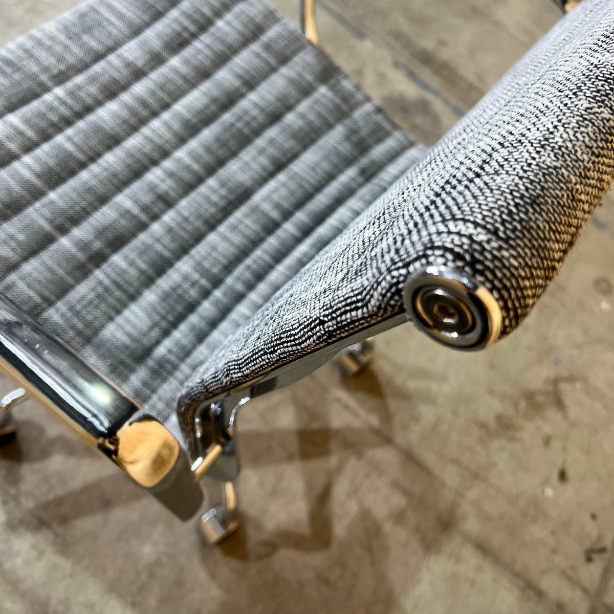Grey Upholstery and Chrome Task Chair