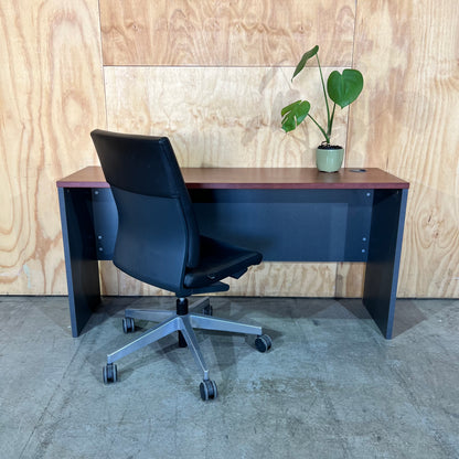 Slimline Straight Desk in Warm Cherry Woodgrain