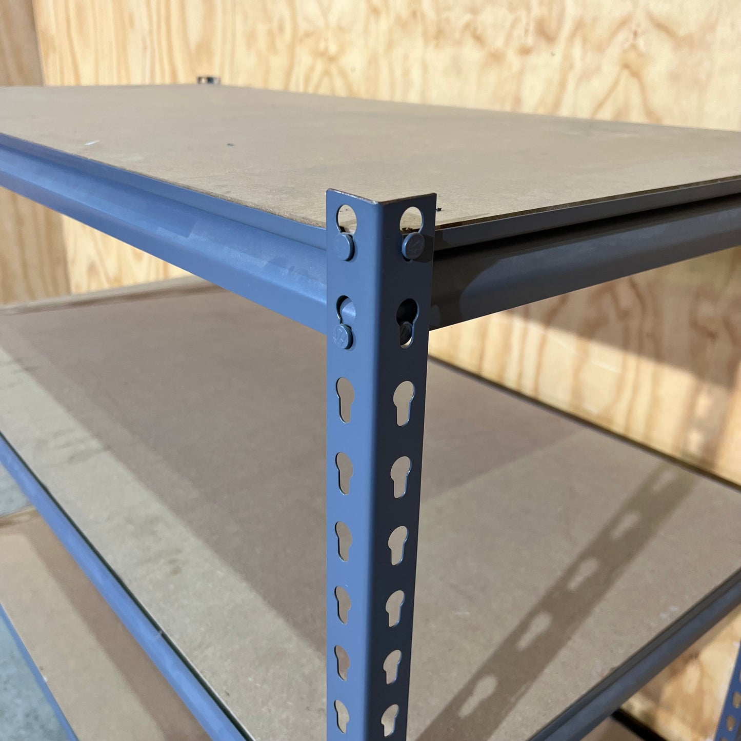 Grey Metal 3-Tier Shelving Unit