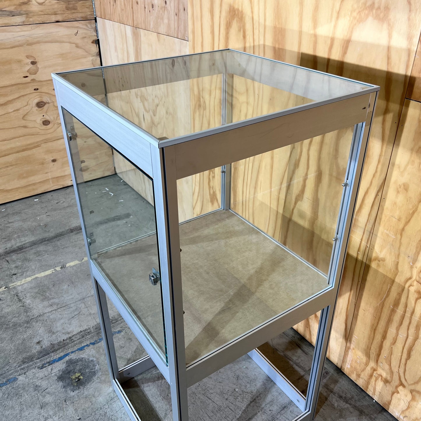 Aluminium and Glass Display Cabinet (Without Key)