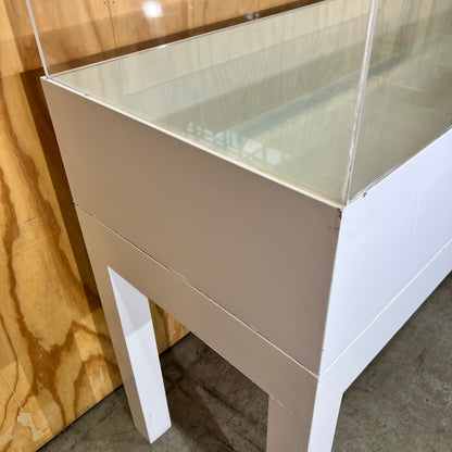 White Display Cabinet with Perspex Case and Two Shelf Options