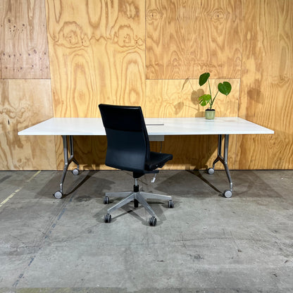 Large White Flip Table with Power Box