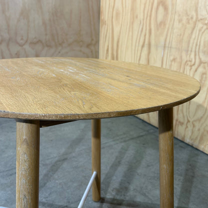 Round Timber Table with White Cross Base (Pine Finish)