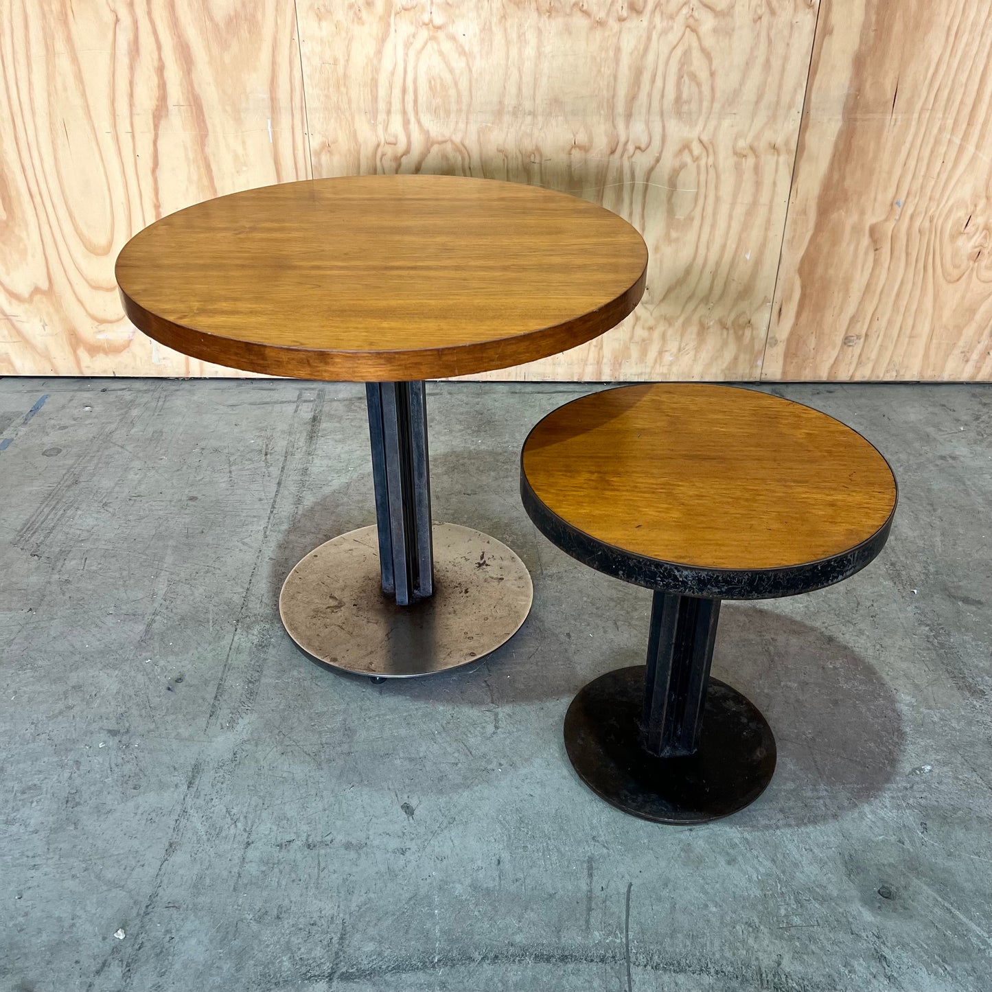 Industrial Round Hardwood Table