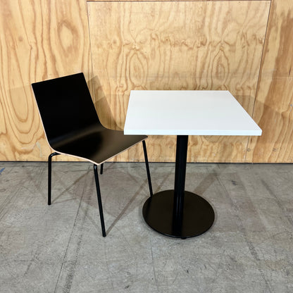 Small White Table with Black Base