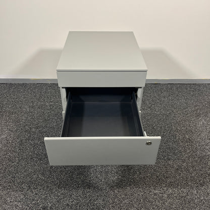 Metal Pedestal Grey 3 Drawer