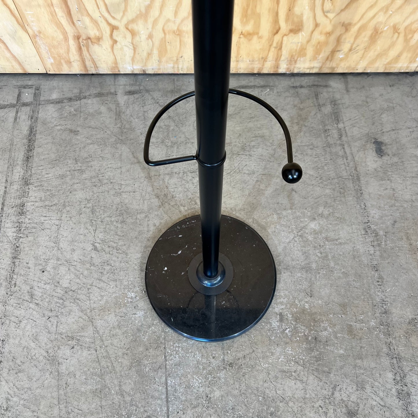 Black Metal Coat Rack with Ball Knobs and Marble Base