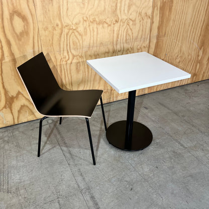 Small White Table with Black Base