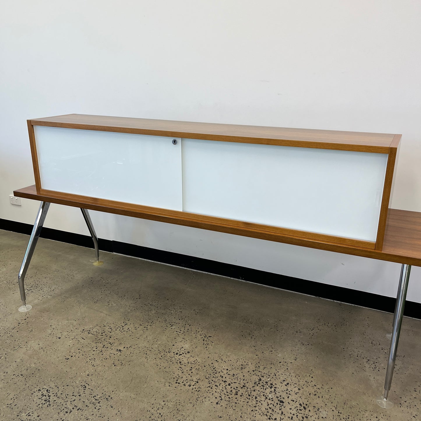 Schiavello Wall-Mounted Hanging Sideboard with Glass Sliding Doors