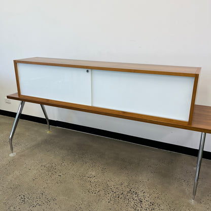 Schiavello Wall-Mounted Hanging Sideboard with Glass Sliding Doors