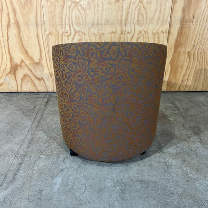 Upholstered Gold Deco Print Tub Chairs