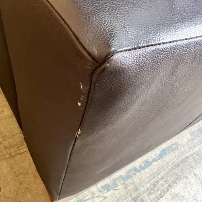 Leather 2 Seater Sofa in Black and Dark Brown