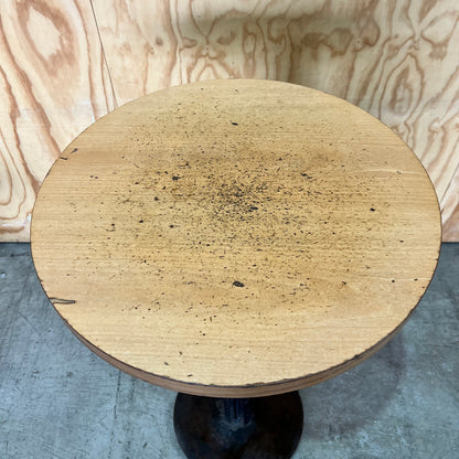 Industrial Round Ash Timber Bar Table