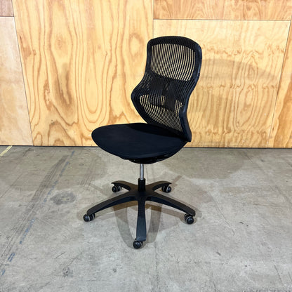 Black Mesh Task Chairs on Wheels