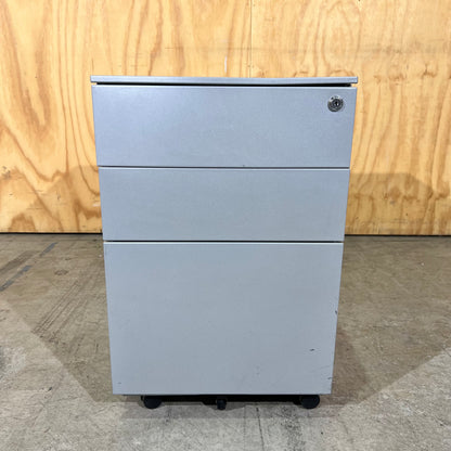Silver 3-Drawer Pedestal