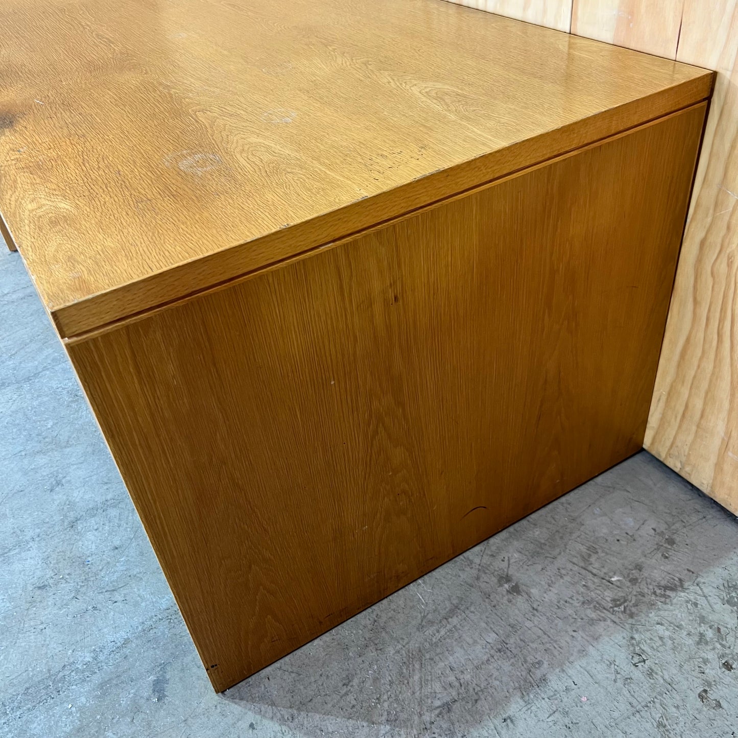Mid Century Oak Veneer Desk with Drawers