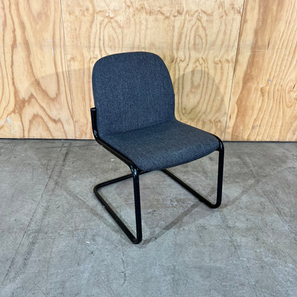 Commercial Upholstered Grey Sled Chair