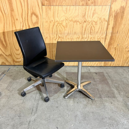 Commercial Square Cafe Table in Chocolate Laminate & Chrome